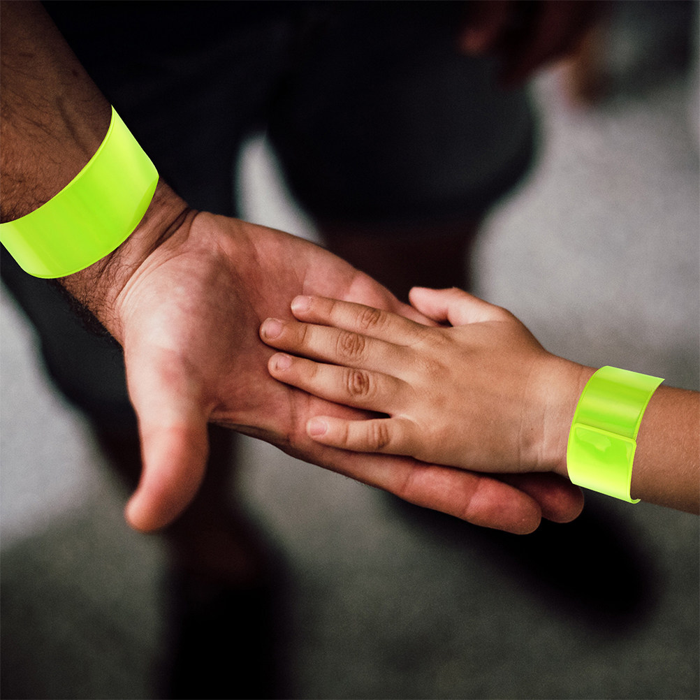 Cycling Visibility Gear - 12Pcs Reflective Slap Bracelets High Visibility