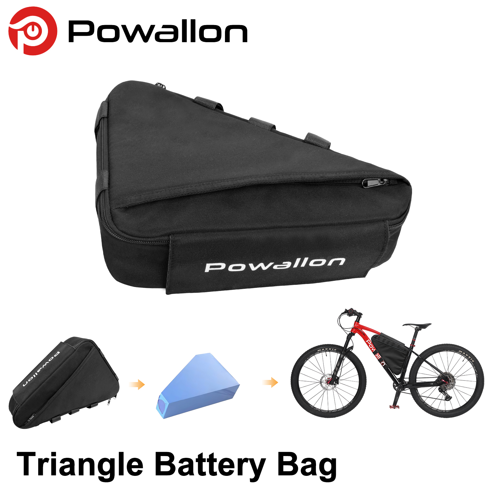 Cycling Gear Bag - E-Bike Triangle Battery Bag Waterproof Bicycle