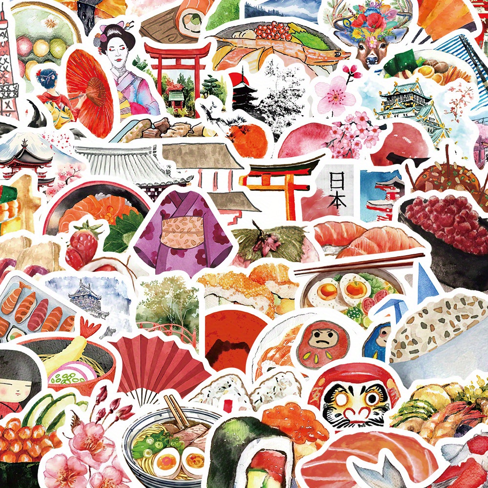 64pcs Watercolor Japan Travel  - Cycling Gear Japan ulasan dan harga