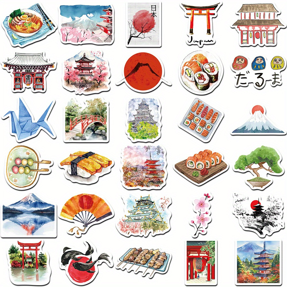 64pcs Watercolor Japan Travel  - Cycling Gear Japan ulasan dan harga