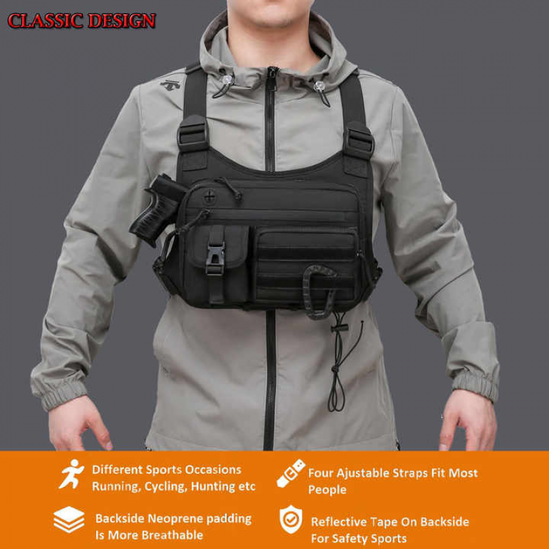 Men's Tactical Chest Vest Bag  - Cycling Gear Bag ulasan dan harga